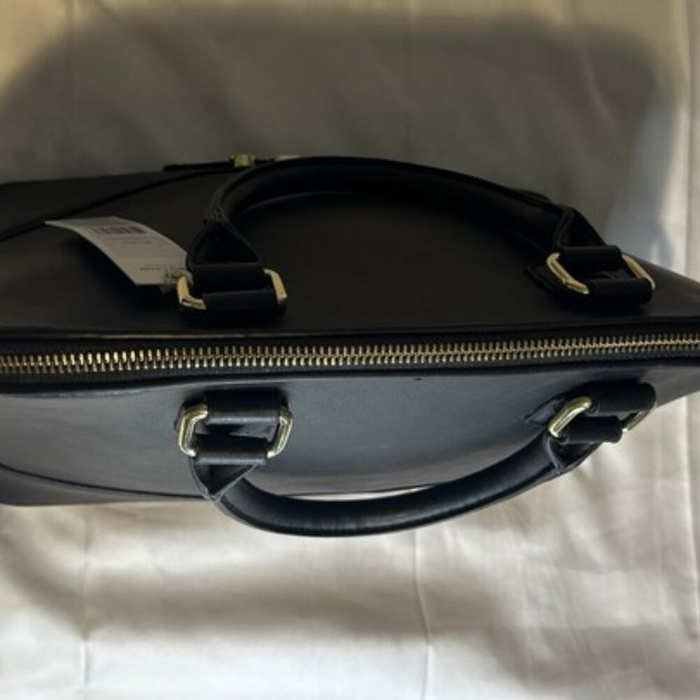 BCBG NWT Ivy Dome Satchel Black with Detachable Strap Shoulder Handbag Large - Picture 10 of 14